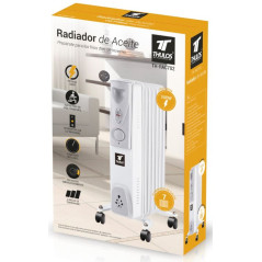 Radiatore a olio Thulos a basso consumo energetico da 1500 W | Radiatore a olio elettrico a 7 elementi | Riscaldatore elettrico