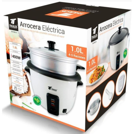 Arrocera Electrica 1 Litro 400W Thulos | Olla Arrocera para 4-5 Raciones | Cocedor de Arroz Profesional | Olla Cocina