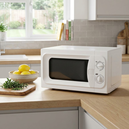 Microondas con Grill 20L 800W Thulos | Microondas de Sobremesa con plato giratorio | Microondas Pequeño | Microondas Barato