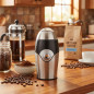 Moedor de café em aço inoxidável 50g | Moedor de café para moer grãos frescos em segundos | Moedor de café elétrico de 150W Moedor de café em aço inoxidável 50g | Moedor de café para moer grãos frescos em segundos | Moedor de café elétrico de 150W