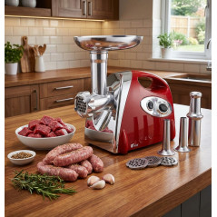 Hachoir à viande électrique 1200 W | Hachoir à viande électrique multifonctionnel | Convient pour hacher, couper en dés et tranc