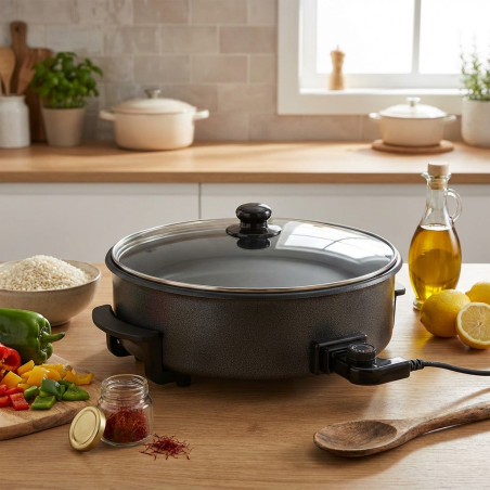 Electric paella pan 36x7 cm Teflon coating 1500W