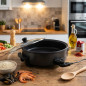 Poêle à paella électrique 36 x 7 cm | Poêle à pizza électrique antiadhésive 1500 W | Casserole multifonction | Poêle électrique