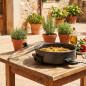 Paellera elétrica 1500W Ø42x7cm Teflon preto, resistente, ideal para paellas grandes e receitas tradicionais