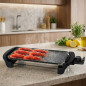 Piastra antiaderente da 1600 W | Piastra grill Rockstone 40x20 cm | Resistente ai graffi | Griglia elettrica da cucina