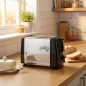 Grille-pain 700 W | Grille-pain 2 tranches | Grille-pain 3 fonctions | Grille-pain en acier inoxydable avec minuterie