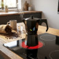 Induktionskaffeemaschine aus schwarzem Aluminium für 6 Tassen