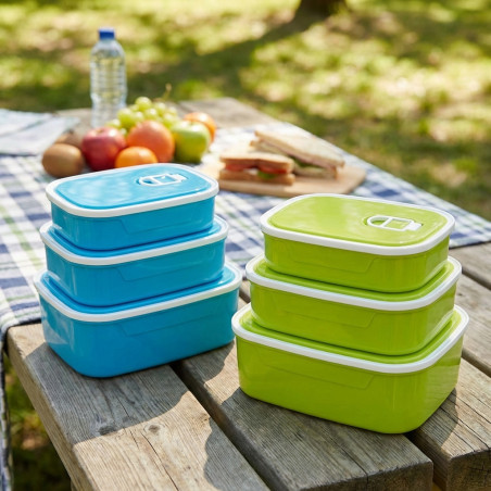 Set 3 boîtes à lunch 420 ml, 790 ml et 1320 ml (couleur aléatoire)