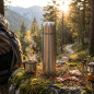 Edelstahl-Thermoskanne 0,5 l | Isolierte Wasserflasche | Hält Getränke 24 Stunden lang heiß oder kalt | Thermosflasche | Wasserf