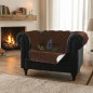 Reversible 1-seater armchair cover, brown and beige, sofa cover, effective protection