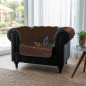 Reversible 1-seater armchair cover, brown and beige, sofa cover, effective protection