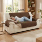 Reversible 2-seater armchair cover, brown and beige, sofa cover, quality protection
