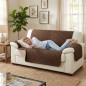 Funda protectora de sillón reversible 2 plazas marrón y beige, funda para sofá, protección de calidad