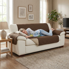 Housse de protection pour fauteuil de qualité supérieure - 3 places - Marron/beige, Housse de Canapé Réversible