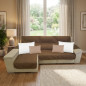 Fodera protettiva reversibile per poltrona chaise longue in marrone e beige, copridivano, protezione durevole
