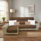 Fodera protettiva reversibile per poltrona chaise longue in marrone e beige, copridivano, protezione durevole