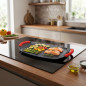 Plancha inducción revestimiento de piedra 47 cm, lisa y grill, compatible con todas las cocinas