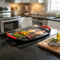 Induction hob with stone coating, 47 cm, smooth and grill, compatible with all hobs