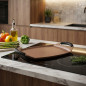 Plancha grill revestimiento de piedra marrón 47 cm para todo tipo de cocinas, inducción y horno, recubrimiento antiadherente
