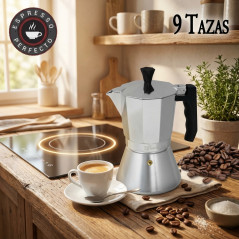 Cafetière en aluminium | Cafetière italienne 9 tasses compatible induction | Machine à expresso | Convient à tous les types de p