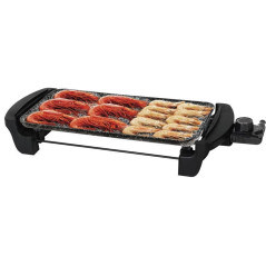 1600W Non-Stick Griddle | Rockstone Grill Plate 40x20 cm | Scratch Resistant | Electric Kitchen Grill