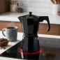 Caffettiera in alluminio nero | Caffettiera italiana da 12 tazze per induzione | Macchina per caffè espresso | Adatta a tutti i