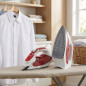 2200W steam iron, red ceramic coated soleplate, wrinkle-free ironing