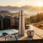 Edelstahl-Thermoskanne 0,5 l | Isolierte Wasserflasche | Hält Getränke 24 Stunden lang heiß oder kalt | Thermosflasche | Wasserf