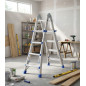 Litan 7+7 step aluminum multi-position metal ladder. Maximum working height 4.49 m