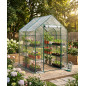 Invernadero de Jardín Transparente 1,43 x 1,43 x 1,90 m - Caseta con cremallera ideal para Macetas, Flores y Huertos
