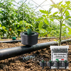 Pack of 500 4-Liter Non-Draining and Self-Compensating Irrigation Drippers - For Drip Irrigation