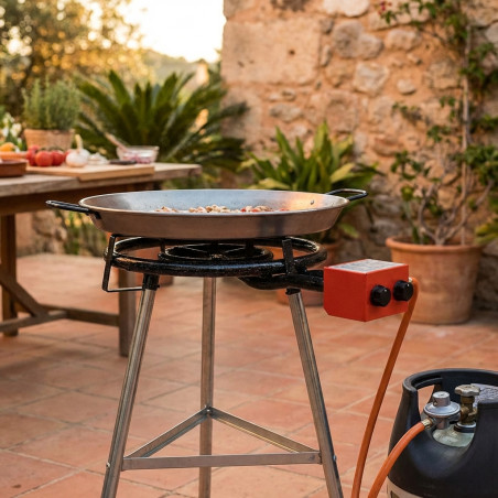Queimador de Paella Lacor | Gás Butano | 20-40 cm | 2 Queimadores | Para Paelleras de 28 a 55 cm | Paellera Portátil