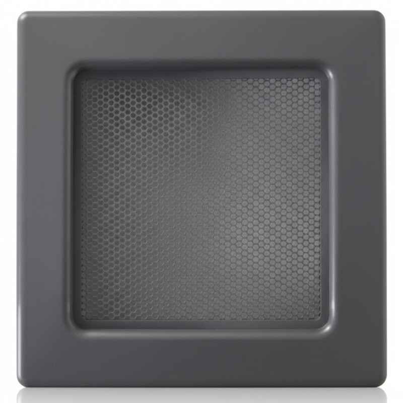 Grille fixe avec pré-cadre 17x17cm Noir pour climatisation et ventilation