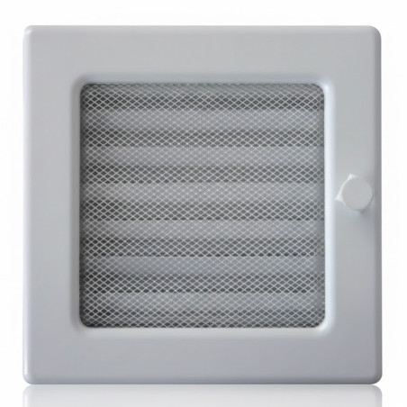 Grille réglable avec pré-cadre 17x17cm Blanc pour climatisation et ventilation