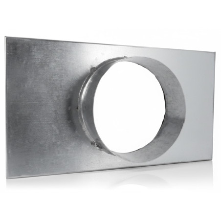 Bocchetta di aspirazione 30x17cm per griglie fisse o regolabili per tubo da 125mm per aria condizionata e ventilazione