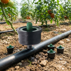 Lot de 500 Goutteur Antividange et autorégulant 8 Litres/heure. Compte-gouttes pour l'arrosage agricole et le jardinage