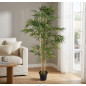 Planta de bambu artificial 180 cm com vaso | Plantas de plástico para decoração de jardins internos e externos