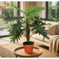 Planta Artificial Filodendro 70cm con Macetero | Plantas de Plástico para Decoración de Jardín Interior y Exterior