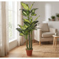 Planta artificial pé de elefante 150 cm com vaso | Plantas de plástico para decoração de jardins internos e externos