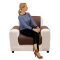 Reversible 1-seater armchair cover, brown and beige, sofa cover, effective protection
