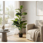 Plante Artificielle Ficus Lyrata 120cm avec pot | Plantes en plastique pour la décoration de jardin intérieur et extérieur