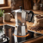 Cafetière en aluminium | Cafetière italienne 12 tasses pour induction | Machine à expresso | Compatible avec toutes les plaques