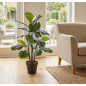 Plante Artificielle Ficus Lyrata 90cm avec pot | Plantes en plastique pour la décoration de jardin intérieur et extérieur