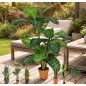 Planta Artificial Calatea 135cm con Macetero | Plantas de Plástico para Decoración de Jardín Interior y Exterior