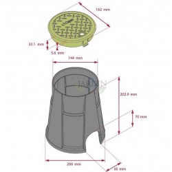 Arqueta de riego circular 16x20x24 cm