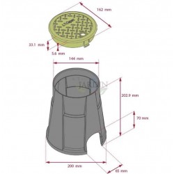 Circular irrigation box 16x20x24 cm