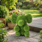 Figura di Erba Artificiale Elefante Seduto 44x44x50 cm per Decorazione | Ideale per giardino, terrazza e casa