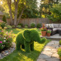 Elefante em pé de grama artificial 30x62x37 cm para decoração | Ideal para jardim, pátio e casa