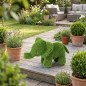 Figura di Erba Artificiale Elefante in Piedi 23x45x29 cm per Decorazione | Ideale per giardino, terrazza e casa