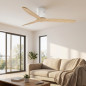Ventilatore da soffitto da 132 cm | Telecomando | Silenzioso | 3 pale in legno naturale | Altezza 23,2 cm | Modalità Inverno-Est